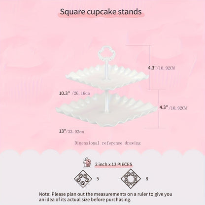 Tiered Cupcake Stand Set 10pcs – 3 Double Layer & 3 Triple Layer Dessert Stands + 4 Appetizer Trays for Birthday Wedding Party