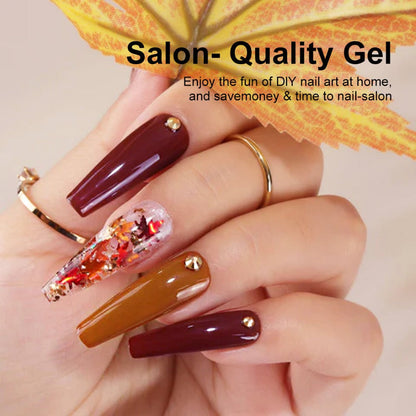 20-Color Gel Nail Polish Kit, Model ZH666-2 with UV LED Lamp, Red-to-Pink Shades, Base Coat and Top Coats