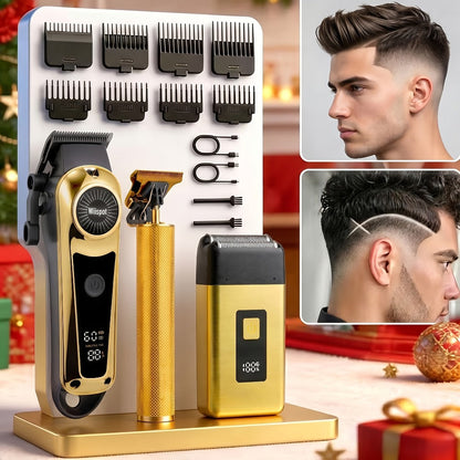 Hair Clipper Whistpot Single or Three-Piece Grooming Kit with USB Charging, Displays and Four Source Options