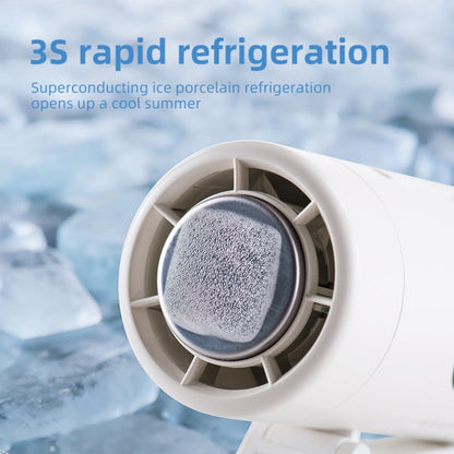 Handheld Fan with Metal Contact Plate, Five Speeds, 20, 000 RPM Label, Type-C Charging and Display