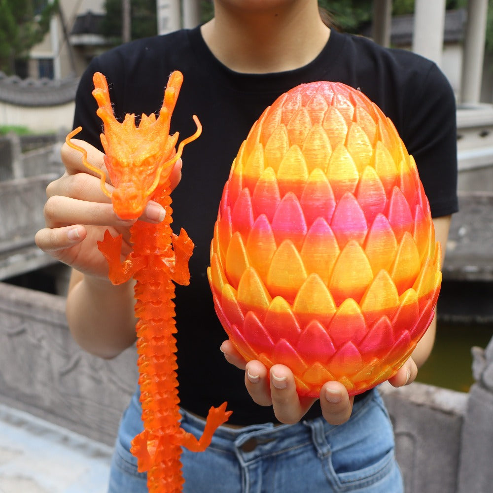 Dragon Egg Gift Set 3D Printed, 7.09in Scaled Egg + 23.62in Large Dragon with the Listed Color, Size or Set Options for Everyday Use