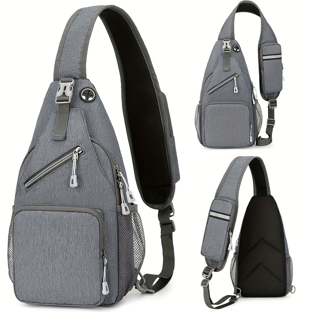 Lightweight Multi-Pocket Sling Crossbody Bag for Women and Men with Zip Compartments and 14 Color Styles