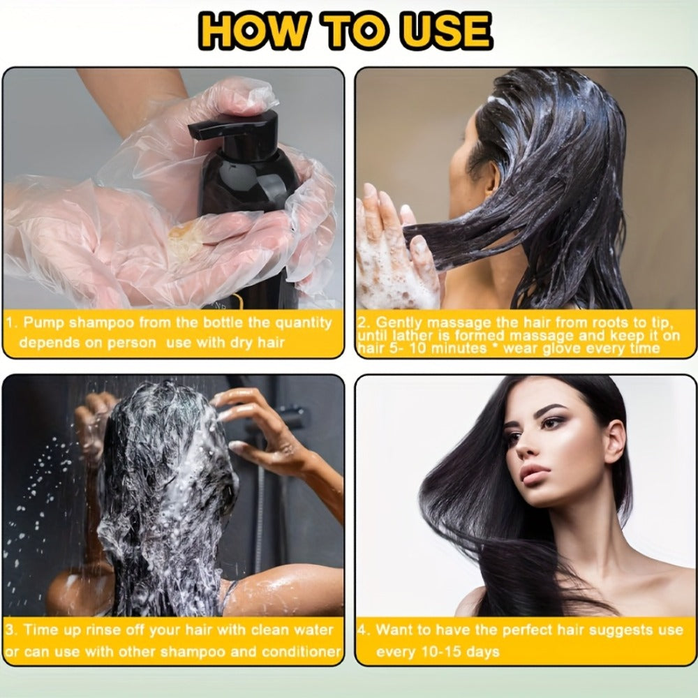 Hair Dye Shampoo Natural Plant Pigments, Fast Gray Hair Coverage in 1 Wash, 3.38oz Travel Size, Black Brown Chestnut Brown