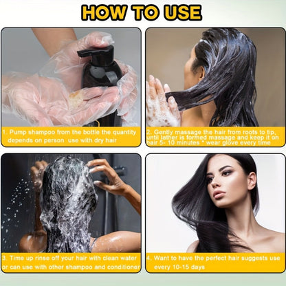 Hair Dye Shampoo Natural Plant Pigments, Fast Gray Hair Coverage in 1 Wash, 3.38oz Travel Size, Black Brown Chestnut Brown