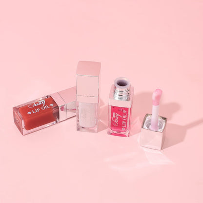 Plumping Lip Gloss Oil Set 3pcs 6pcs Transparent Glow Lip Plumper – High-Shine Glossy Finish in Berry Coral Pink Red