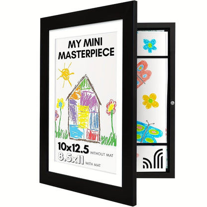 Kids Artwork Frames Front Opening Changeable 8.5x11 Inch Children Art Display Picture Frame for Drawing Crafts Photos Holds 130 Pieces Wood