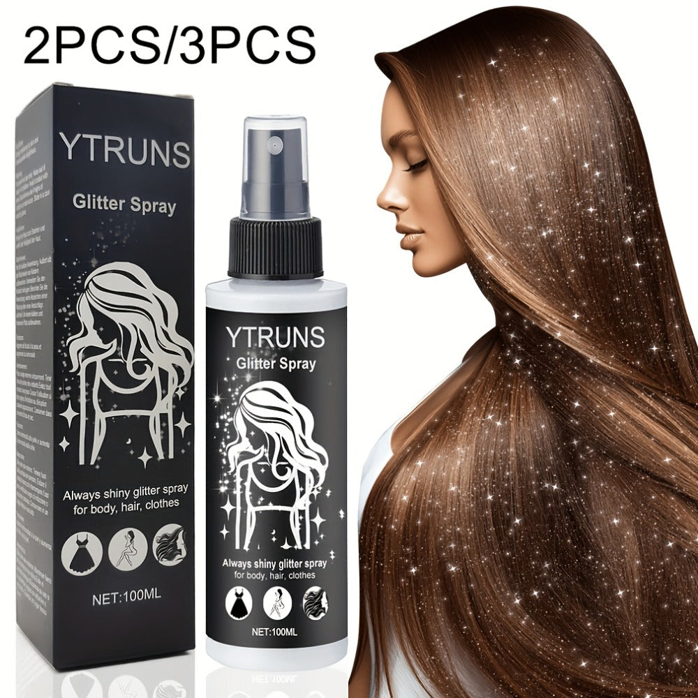 Glitter Spray for Hair & Body Quick Dry Shimmer Spray – High-Gloss Body Glitter for Face Lips Eyes Skin Festival Rave Party Photoshoot