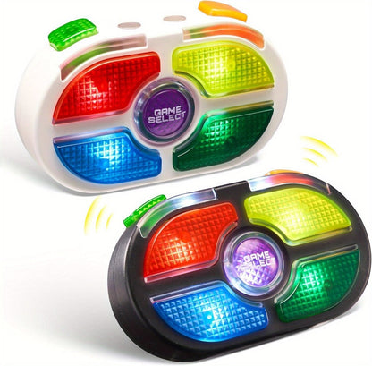 Portable Handheld Gaming Device 2-Pack, 7-Button Electronic Game with 4 Modes, Light & Sound, Memory & Speed Battle for Kids Ages 8+