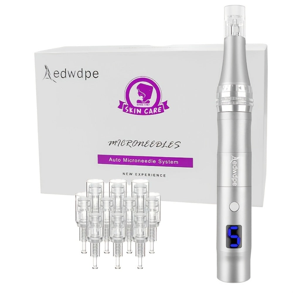 Microneedling Pen Electric 6-Speed Wireless Derma Pen 0.25mm Aluminum Alloy Cordless Skin for Bath Time, Home Spa and Personal Care