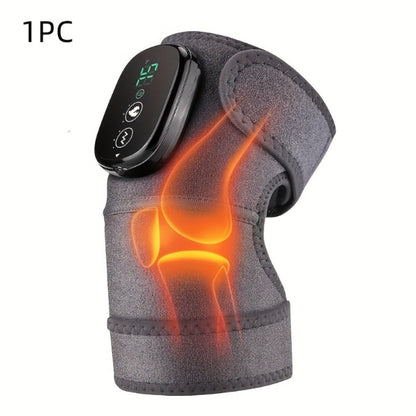 Heating Knee Massager 3-in-1 Wireless Vibrating Knee Brace - Electric Heating Pad with Vibration Massage for Knee