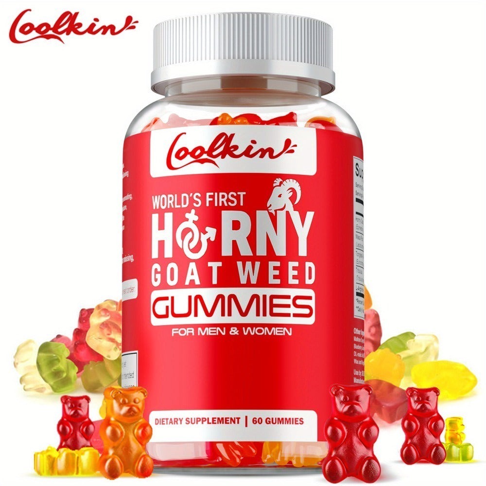Horny Goat Weed Gummies with Maca Root Tongkat Ali Tribulus & L-Arginine, Men's Vitality & Energy Support Chewable Supplement