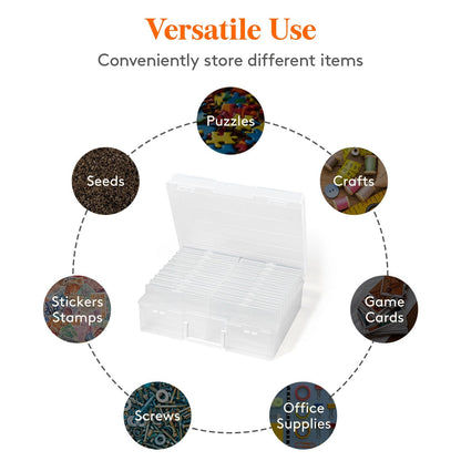 4x6 Photo Storage Box with 14 Inner Photo Keeper Cases Holds 1400 Photos Clear Plastic Photo Organizer with Lids Label Stickers BPA-Free