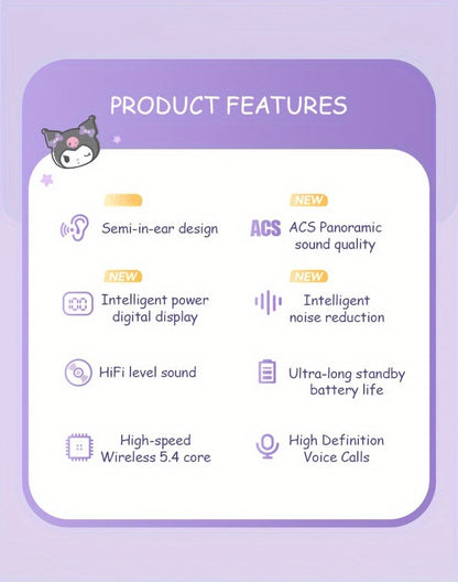 Sanrio Hello Kitty Kuromi Cinnamoroll Bluetooth Earbuds Cute Wireless Earphones 3 Styles Power for an Everyday Personal Care Routine