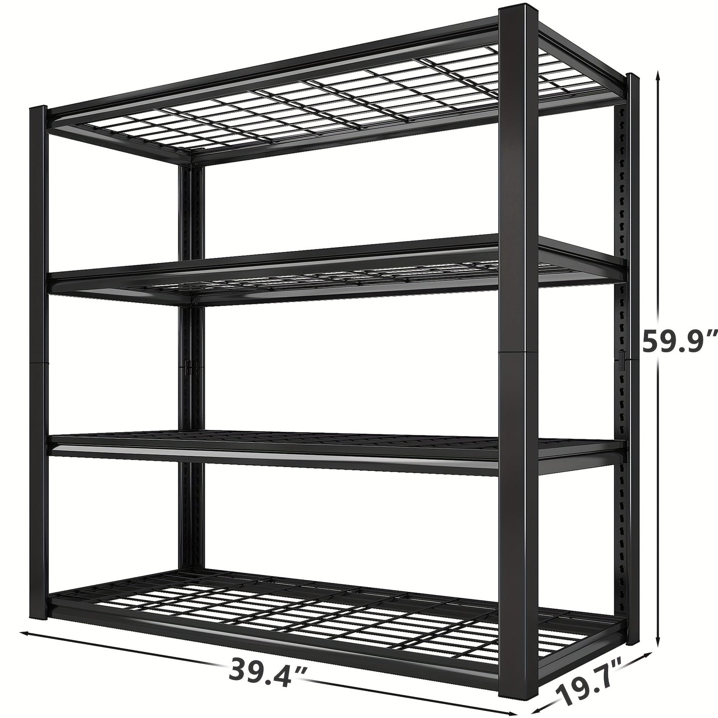 5 Tier Metal Shelving Unit Adjustable Up to for Garage Workshop Commercial Storage Rack No Bolt Easy Assembly Black