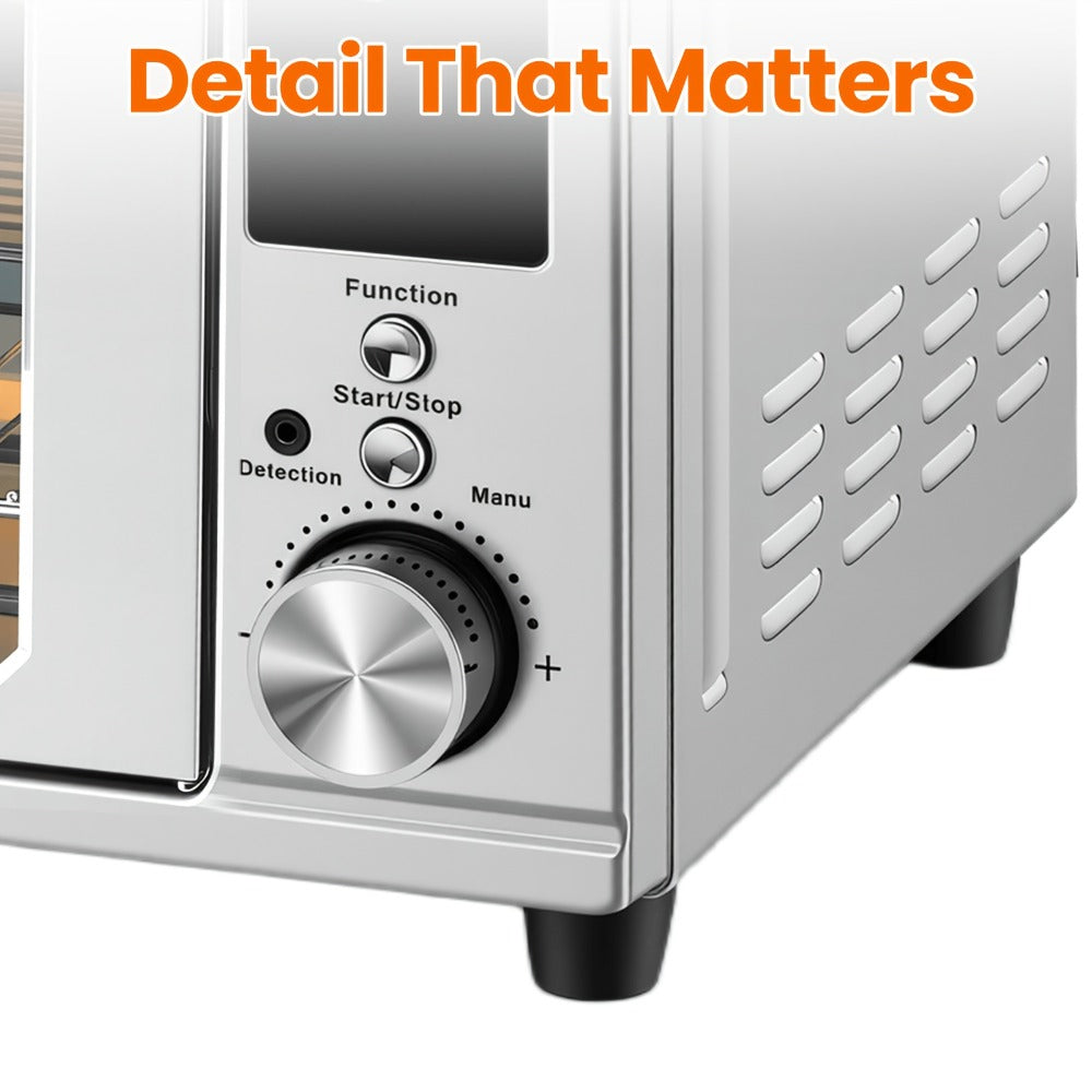 Air Fryer Toaster Oven Combo 29.6QT XL with Smart Probe, 12-in-1 Digital Countertop Oven, Stainless Steel