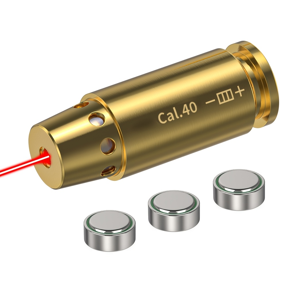 Red Laser Bore Sighter Multi-Caliber Firearms Calibration Tool 9mm 45ACP 308Win 223Rem 12GA 7.62 38SPL 44Mag Battery Included for Shooting