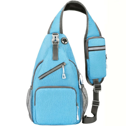 Lightweight Multi-Pocket Sling Crossbody Bag for Women and Men with Zip Compartments and 14 Color Styles
