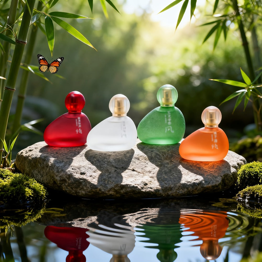 Eau de Toilette Four-Color Fragrance Bottle Selection for Women in Red, Orange, White and Green Styles