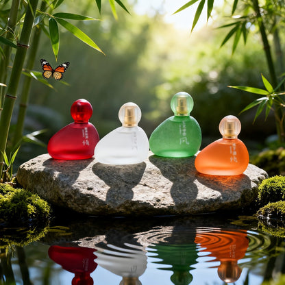 Eau de Toilette Four-Color Fragrance Bottle Selection for Women in Red, Orange, White and Green Styles