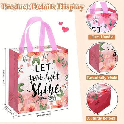 Bible Verse Tote Bags Bulk 32 Pcs Floral Religious Gift Bags with Handles with the Listed Color, Size or Set Options for Everyday Carry