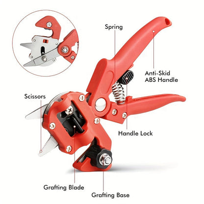 Hand Grafting and Pruning Shears with High-Carbon Steel Selection, V, Omega and U Blade Profiles