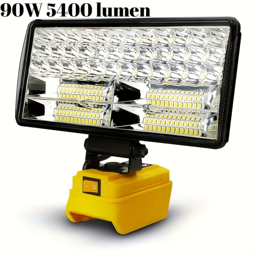 Cordless LED Work Light for DeWalt 20V Battery, 30W/90W 1800/5400 Lumen LED Floodlight, Battery Powered Work Light for Automotive
