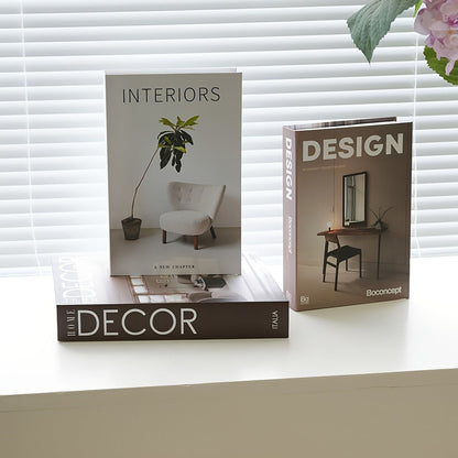 Decorative Fake Books Set of 3 – Nordic Style Stackable Faux Book Decor for Living Room Bookshelf, Coffee Table & Shelf Styling