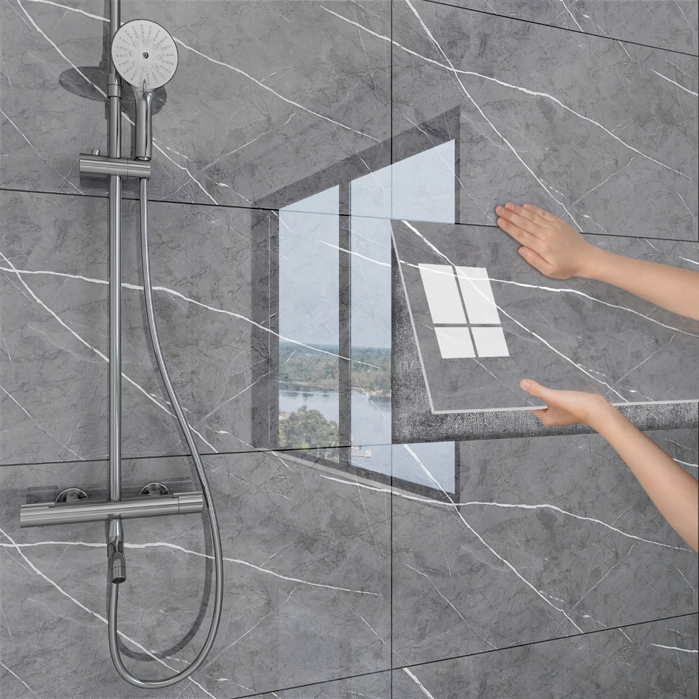 Peel and Stick Wall Panels Marble Pattern Self-Adhesive PVC Wall Tiles Backsplash Stickers for Entryways, Bedrooms and Living Spaces