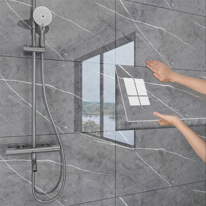 Peel and Stick Wall Panels Marble Pattern Self-Adhesive PVC Wall Tiles Backsplash Stickers for Entryways, Bedrooms and Living Spaces