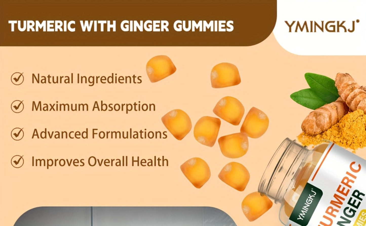 Turmeric Gummies with Black Pepper & Mint, 2000% Higher Absorption Curcumin, Anti-Inflammatory Joint