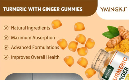 Turmeric Gummies with Black Pepper & Mint, 2000% Higher Absorption Curcumin, Anti-Inflammatory Joint