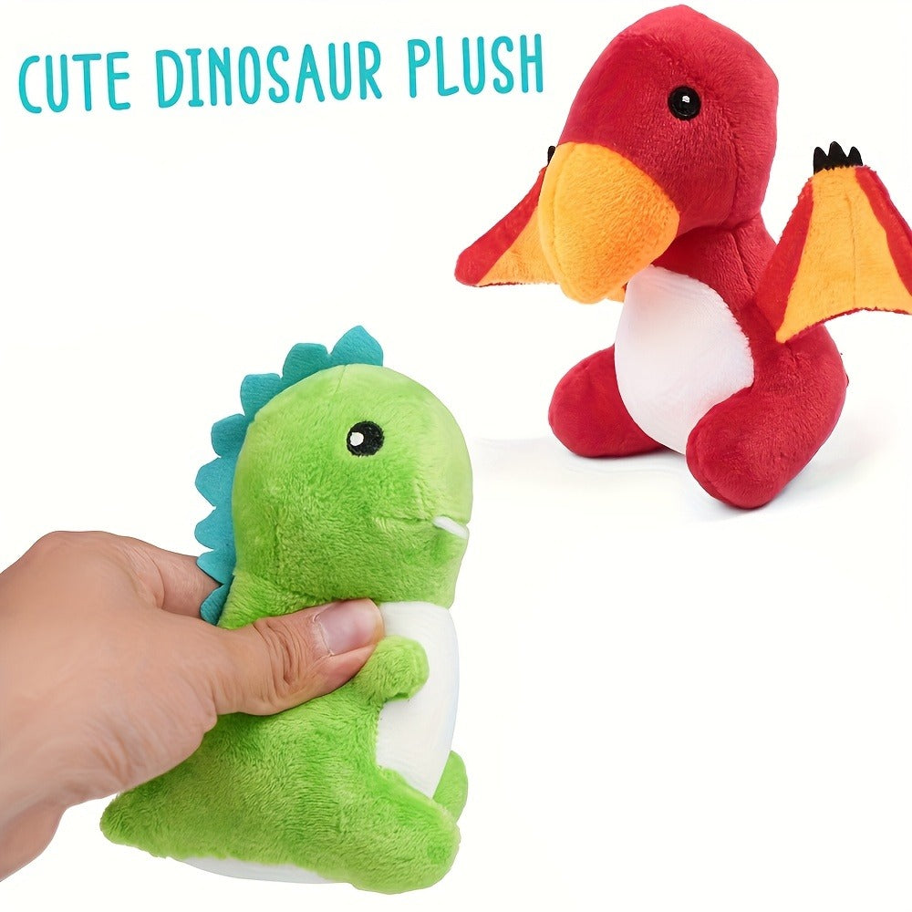 Dinosaur Stuffed Animals 5-Pack Plush Dino Set with Egg Carrier Bag, T-Rex Triceratops Stegosaurus Pterodactyl Brachiosaurus