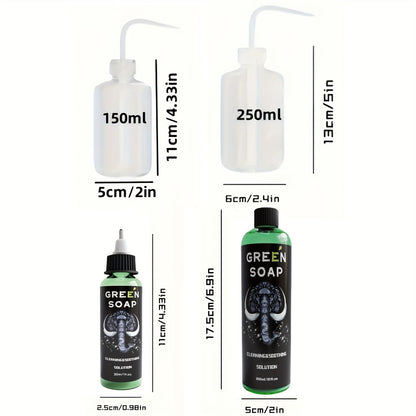 Tattoo Green Soap Cleansing Solution Kit – Professional Tattoo Wash Soap with Squeeze Bottle, Safe Moisturizing Foam for Tattoo Artists Skin
