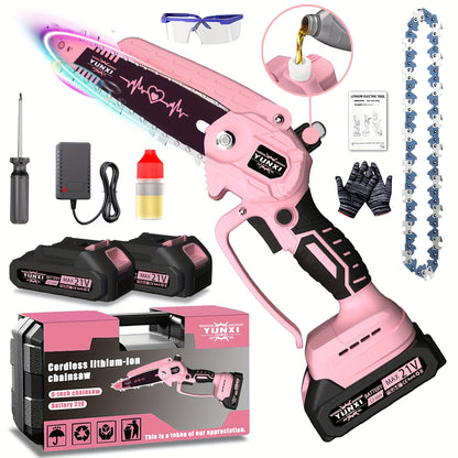 Cordless Electric Pruning Saw Handheld Mini Chainsaw Wireless Portable Tree Branch Cutter with Safety for Garden, Patio and Yard Use