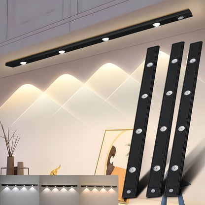 Motion Sensor LED Cabinet Light USB Rechargeable Dimmable Night Light Gesture Control 3 Modes Wireless Under Cabinet Lighting for Kitchen