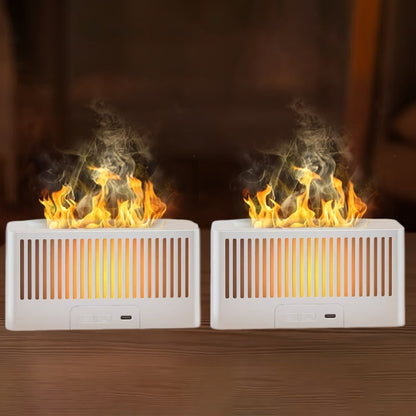 Humidifier Flame-Effect USB Diffuser with Seven LED Colors, Black or White, Single and Two-Pack Options