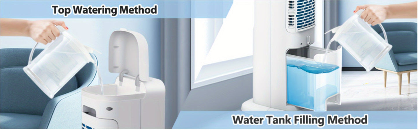 Evaporative Air Cooler Portable 1.32 Gal, 3-in-1 Swamp Cooler Fan Humidifier with Ice Cooling, 4 Ice Packs