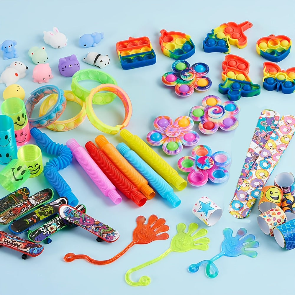Party Favors Toys 60 Pack, 9 Styles Bulk Fidget Toy Set for Kids, Goodie Bag Fillers, Birthday Party Prizes