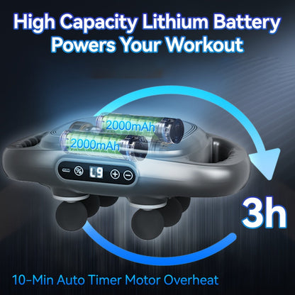 Tapping Massage Gun with 6 Interchangeable Heads, USB Rechargeable Handheld Deep Tissue Vibration Massager for Back