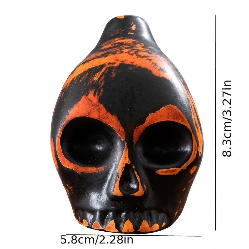 Ceramic Aztec Death Whistle, Handcrafted Skull Sound Effect Collectible detail image - detail view 7