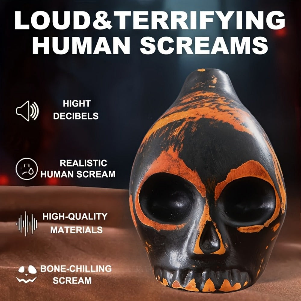 Ceramic Aztec Death Whistle, Handcrafted Skull Sound Effect Collectible detail image - detail view 9