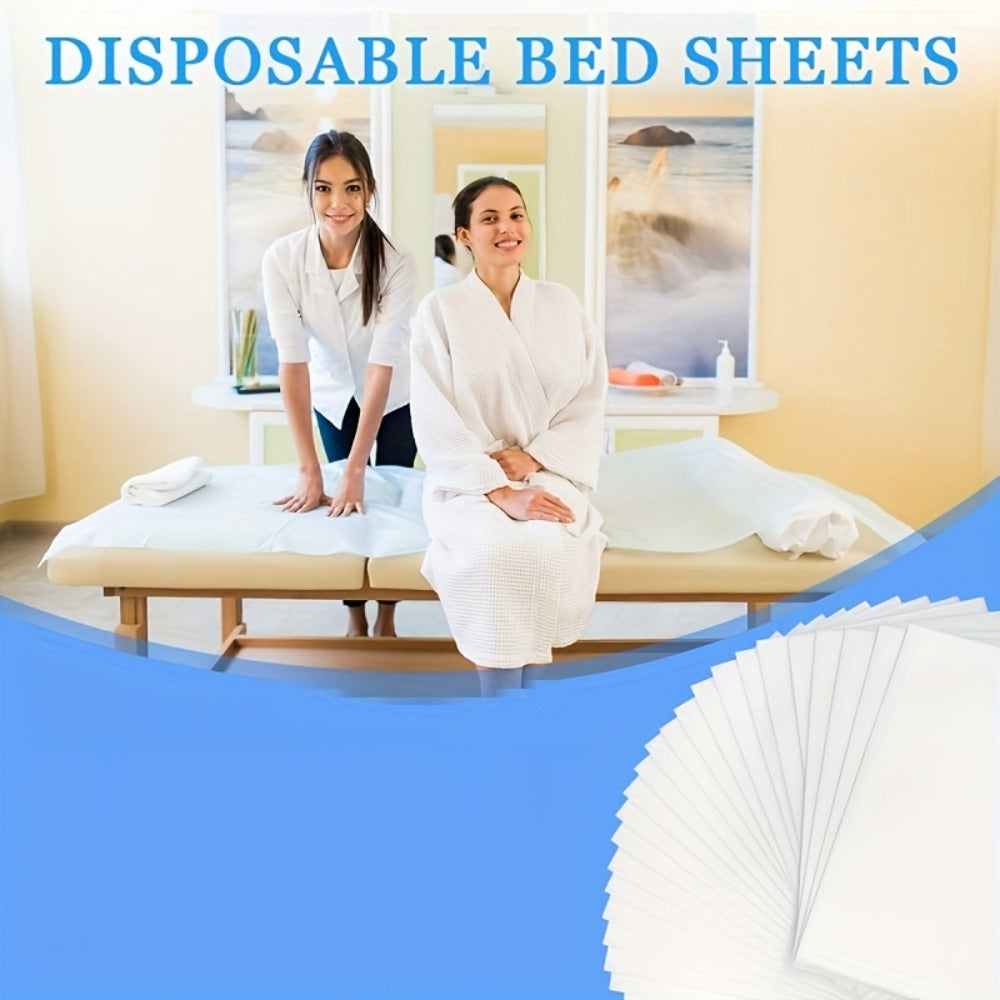Disposable Massage Table Sheets 100-Pack Non-Woven Spa Bed Cover – Stain-Resistant Single-Use Table Liner for Massage Therapists
