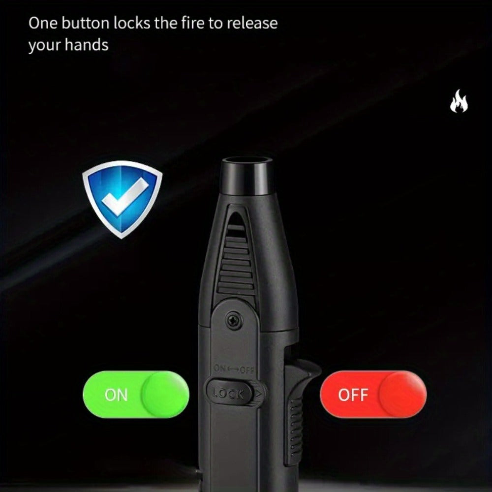 1300°F Torch Lighter 5pcs Blue Flame Windproof Refillable with Safety Lock - Jet Flame for Candles
