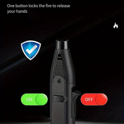 1300°F Torch Lighter 5pcs Blue Flame Windproof Refillable with Safety Lock - Jet Flame for Candles