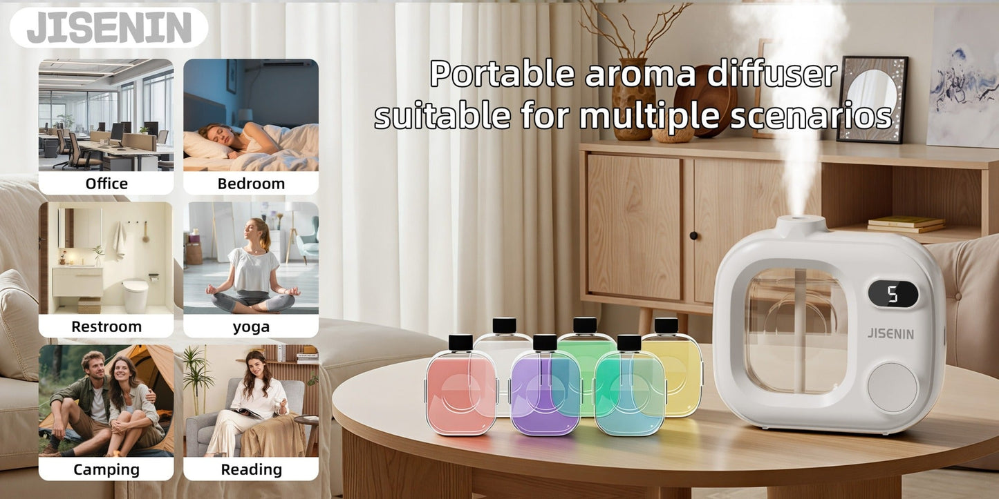 Essential Oil Diffuser Waterless Hanging Diffuser 5 Spray Modes 500mAh Rechargeable for Home Cooking, Dining and Outdoor Meals
