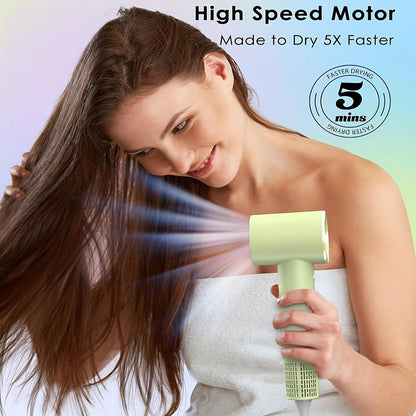 Compact Hair Dryer with 110, 000 RPM Motor-Speed Marking, Six Color Options and Concentrator-Style Nozzle
