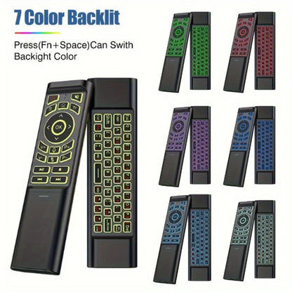 Mini Wireless Keyboard Remote Control Tri-Mode – Bluetooth & 2.4G Dual Channel, 7-Color Backlight