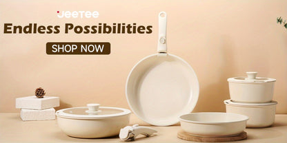 Cookware Set A Dinnerware 16- or 26-Piece Detachable-Handle Pots and Pans in Black or Beige for Compact Storage