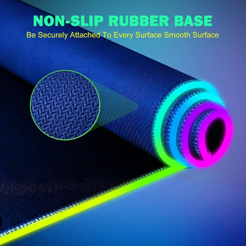 Wireless Charging RGB Mouse Pad Large LED Gaming Desk Mat, Multiple Color Switching, Anti-Slip Wear-Resistant Surface