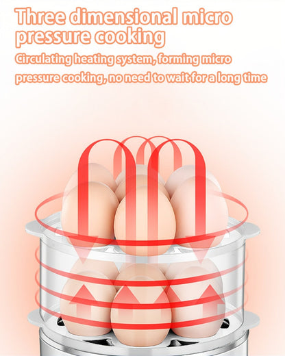 Egg Steamer Stainless Steel Mini Breakfast Machine Single Double Layer Multi-Functional Egg for Entryways, Bedrooms and Living Spaces